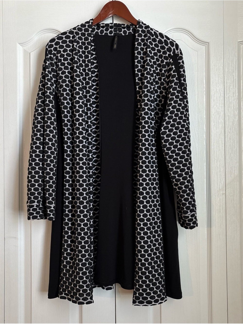 IC by Connie K Black Top with White Polka Dot Trim